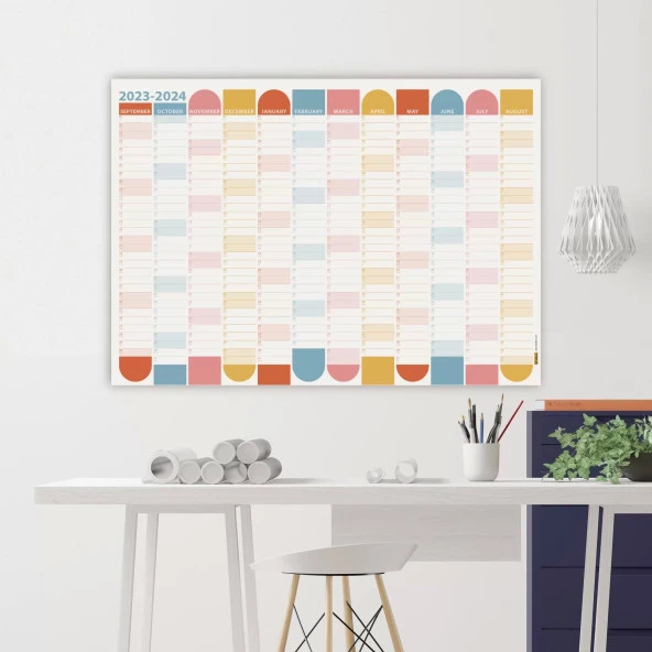 Eylül Başlangıç 2024-2025 Akademik Takvim Renkli, Akademik Planlayıcı Takvim, Duvar Takvimi - 4