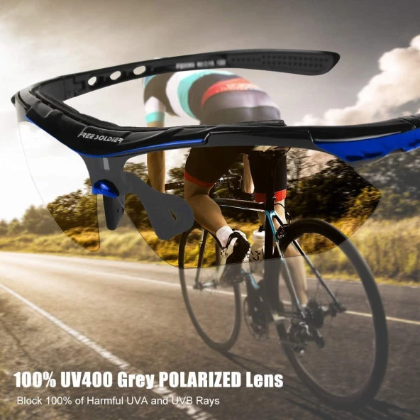 XBYC G4668 Bisiklet Gözlük 5 Lensli Spor Bisiklet Sürüş Gözlüğü Kırmızı Siyah Çerçeveli - 5