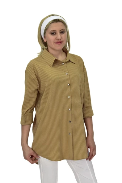Kadın Gofre Gömlek BGL-ST03697 - Resim 7