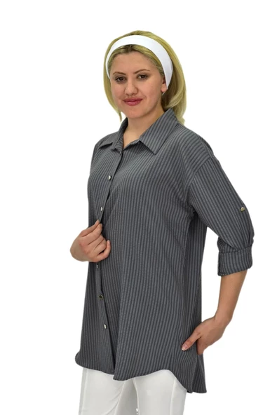 Kadın Gofre Gömlek BGL-ST03697 - Resim 4