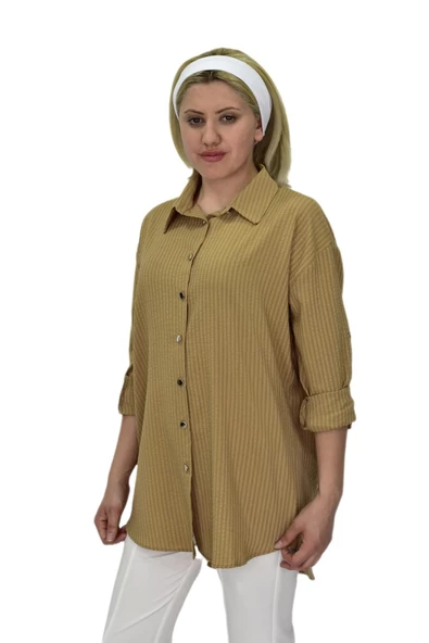Kadın Gofre Gömlek BGL-ST03697 - Resim 5