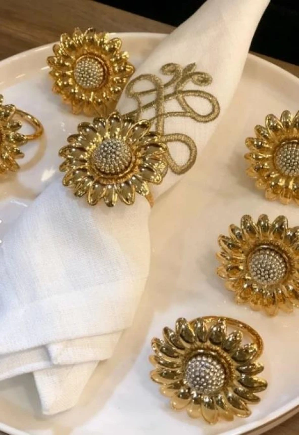 Royking 6 Lı Halka Peçetelik Çiçek TRN 019 - 2