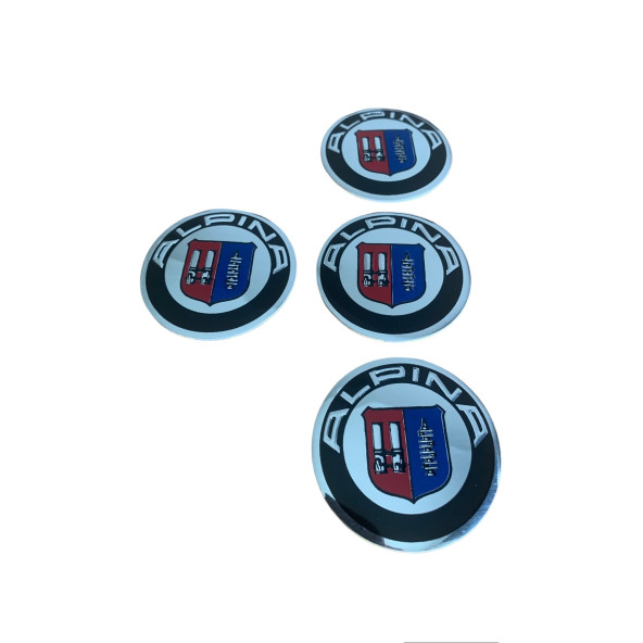 ALPINA LOGOLU 56 MM 4 ADET JANT GÖBEK STICKER - Resim 3
