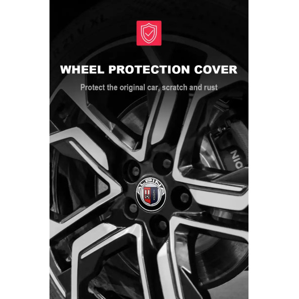 ALPINA LOGOLU 56 MM 4 ADET JANT GÖBEK STICKER - Resim 4