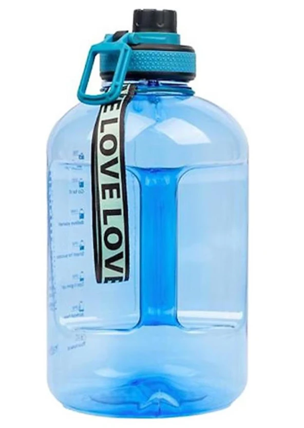 Valletta Winta Bpa Içermez Motivasyonel Su Matarası 2.5 Litre Mavi Su Matarası Suluk - 6