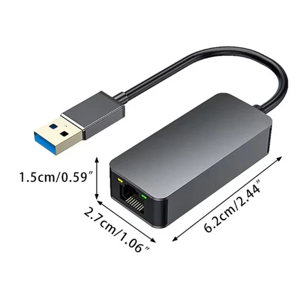 PrimeX PX-4743 USB To Gigabit Ethernet, USB3.0 to RJ45 10/100/1000/2500Mbps Gigabit İnternet Çevirici, USB to Ethernet Dönüştürücü Adaptör - 7