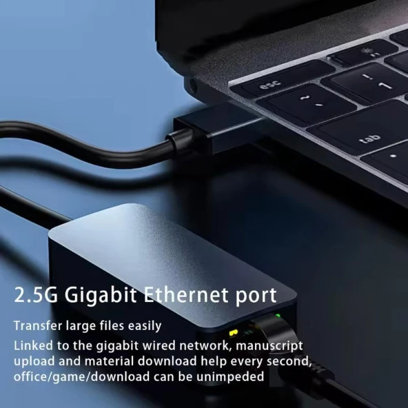 PrimeX PX-4743 USB To Gigabit Ethernet, USB3.0 to RJ45 10/100/1000/2500Mbps Gigabit İnternet Çevirici, USB to Ethernet Dönüştürücü Adaptör - 8