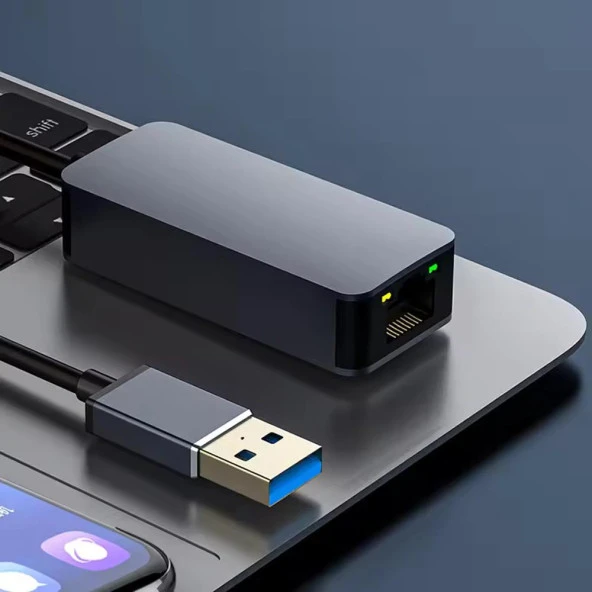 PrimeX PX-4743 USB To Gigabit Ethernet, USB3.0 to RJ45 10/100/1000/2500Mbps Gigabit İnternet Çevirici, USB to Ethernet Dönüştürücü Adaptör - 10