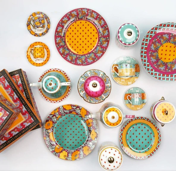 Lucky Art Elıana Bone 4lu Tabak Takımı 20cm LYHD 577 - Resim 4