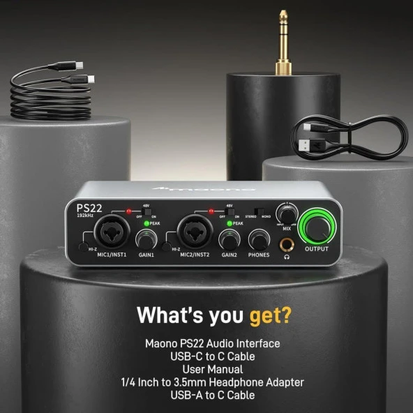 MAONO PS22 Ses Kartı (Siyah) - 4