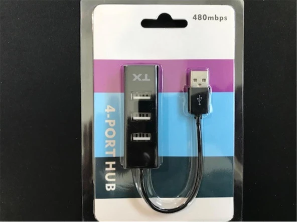 Tx 4 Port Usb Hub Siyah 2.0 480 Mbps 0.11cm Kablo Uzunluğu