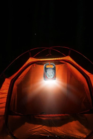 Solar Kamp Lambası – Güneş Enerjili, Şarjlı 20W COB LED, 3 Kademeli Işık, USB Çıkışlı Taşınabilir Lamba - 5