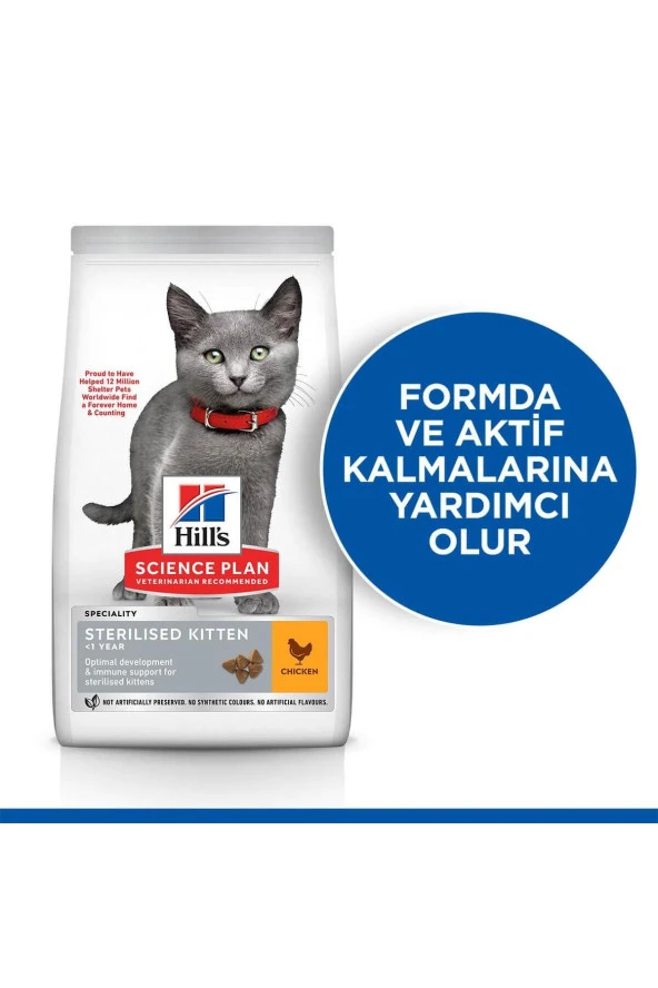 Hill's SCIENCE PLAN Healthy Development Tavuklu Kısırlaştırılmış Yavru Kedi Maması 3kg