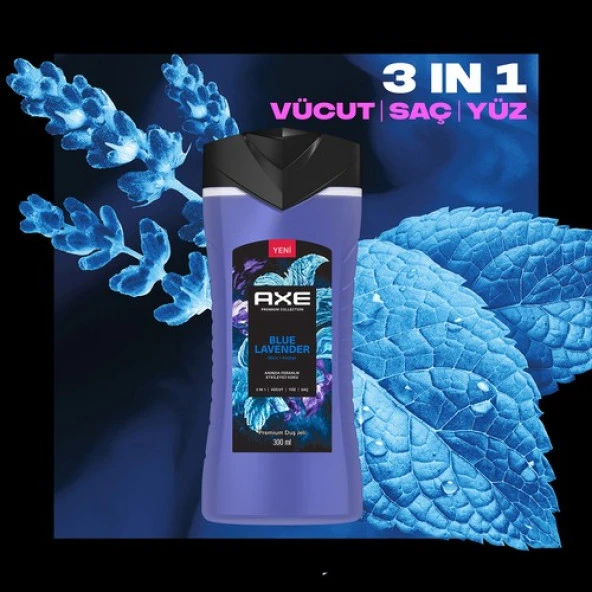 Axe Premium Collection Duş Jeli Blue Lavender 3 In 1 Vücut Saç Yüz 300 Ml - 8