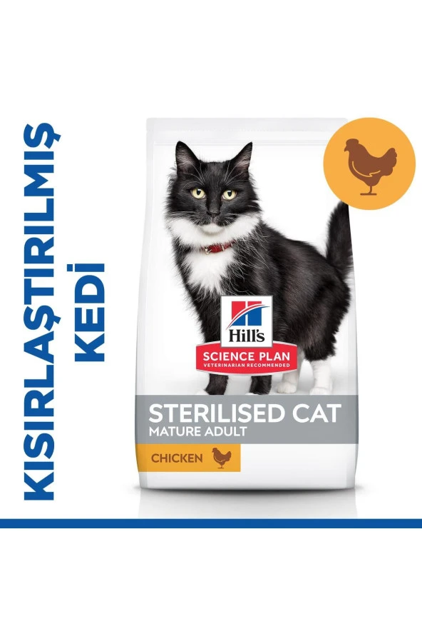 Hill's SCIENCE PLAN 7+ Tavuklu Kısırlaştırılmış Yaşlı Kedi Maması 1,5kg