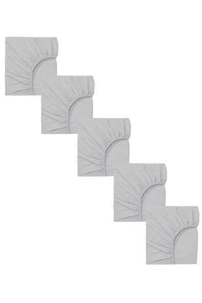 5 Adet Pamuklu ve Lastikli 60 x 120 x 15 cm Penye Bebek Çarşaf - 3