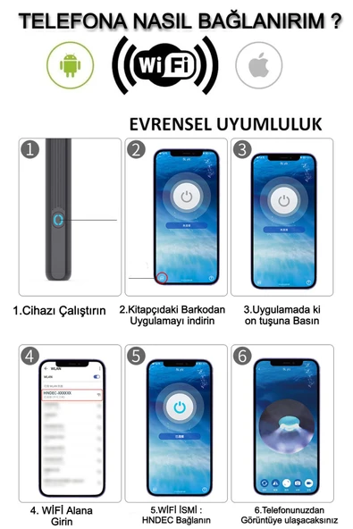 Kameralı Kulak Temizleme Cihazı – 360° Dönebilen HD Görüntülü Çubuk, Tüm Cihazlarla Uyumlu - 2