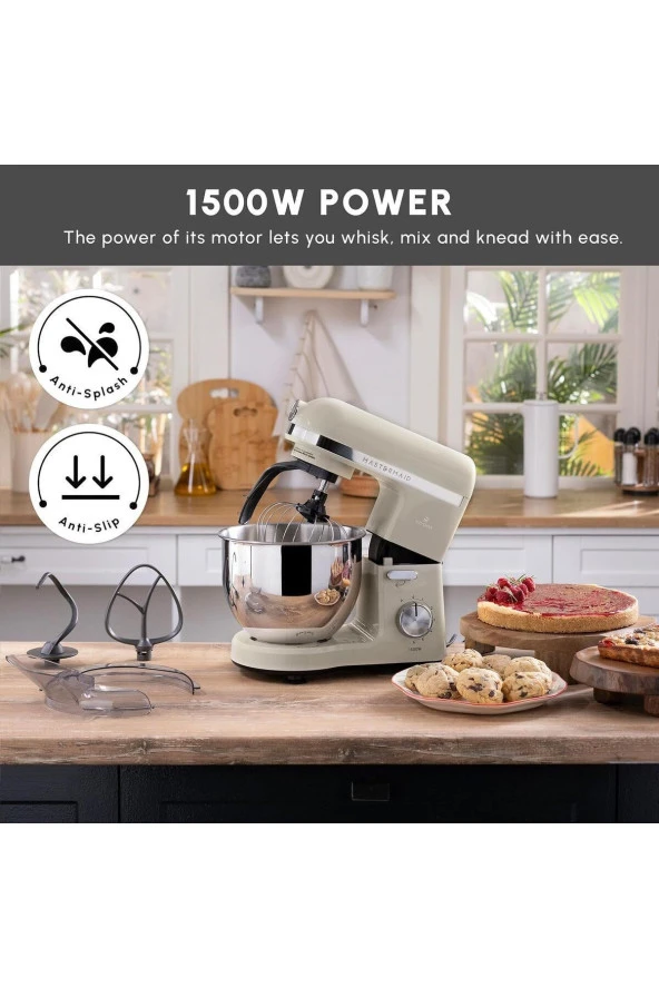 Karaca 6 kademeli PRO Çift kollu aparat Hamur Yoğurma Karıştırıcı Püre ve Çırpıcı 5LT Mutfak Şefi