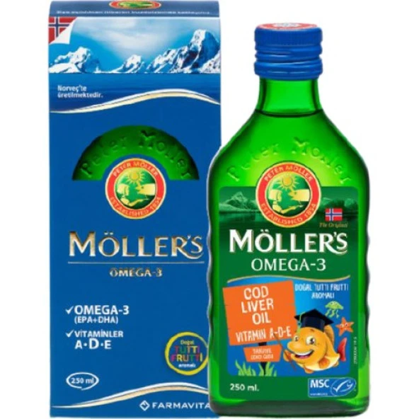 Möller's Omega-3 Balık Yağı 250 ml - Tutti Frutti Aromalı