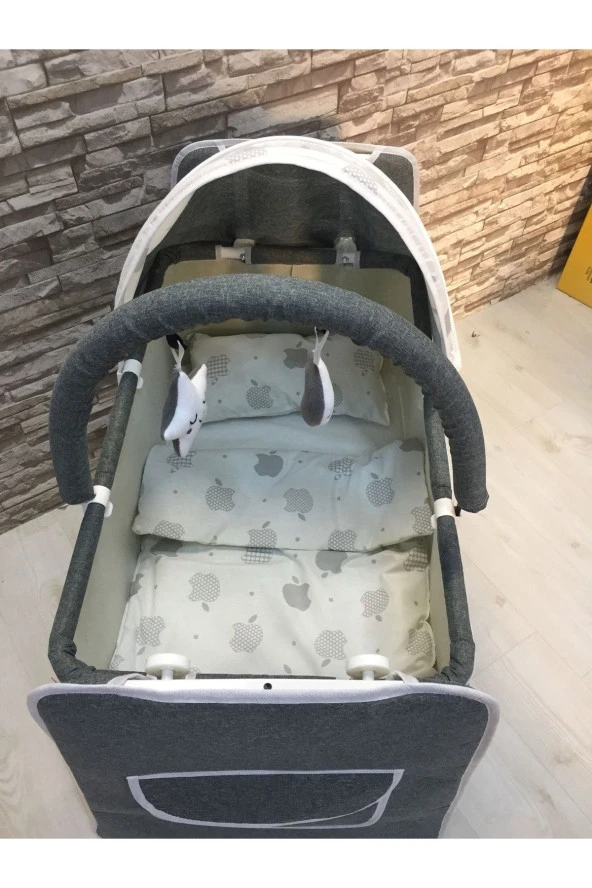 almirakids  Bebek Çeyiz Seti 8 Parça Çift Yön Bebek Arabası Beşik Ana Kucağı Yürüteç Puset Yağmurluk Çanta - 5