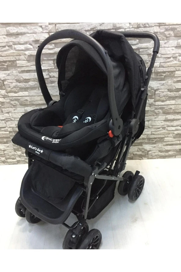 LETS GO BABY  Çift Yön Bebek Arabası Beşik 13Parça set Katlanır Küvet Seti Anakucağı Puset Yürüteç Çanta - 3