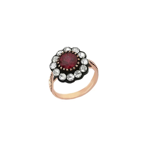 0.70ct Elmas Gül Model Yakut Yüzük