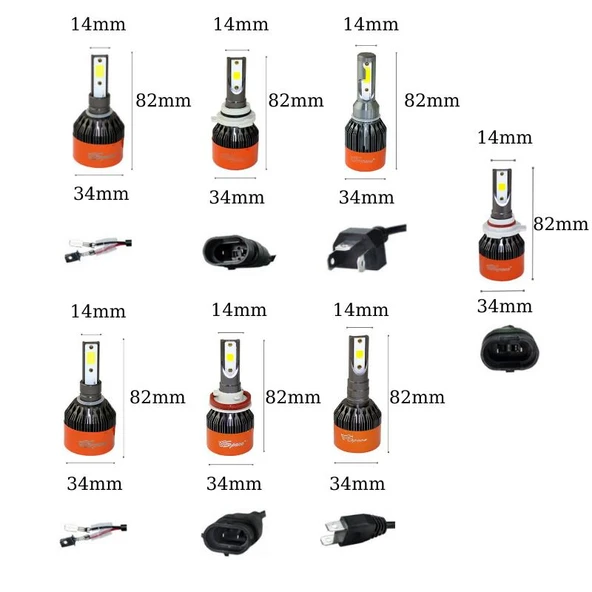 Space 12V 8000LM Beyaz H9005 Led Far Ampulü (48W) - Resim 3