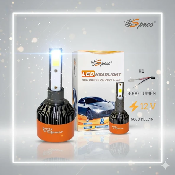 Space 12V 8000LM Beyaz H1 Led Far Ampulü (48W) ürün görseli 1