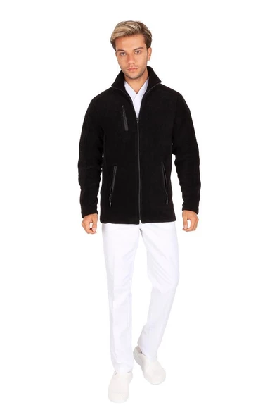 Erkek Doktor Hemşire Poları Hastane Kışlık Polar Ceket Modeli - 3