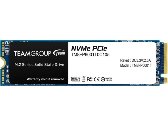 Team MP33 256GB 1600/1000MB/s NVMe PCIe Gen3x4 M.2 SSD Disk (TM8FP6256G0C101) - 3