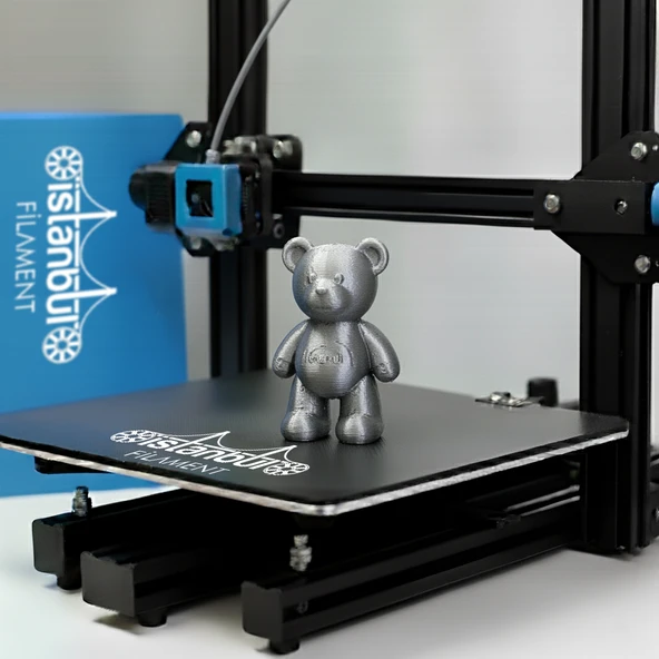 İstanbul Filament 3D Baskı Pla+ Filament Gümüş 1 kg  1,75MM  0,05 mm Bambu Lab Uyumlu - Resim 3