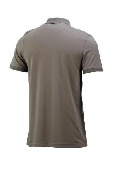 Erkek Polo Yaka Yumuşak Dokulu, Kol Bantlı Haki T-Shirt - 4