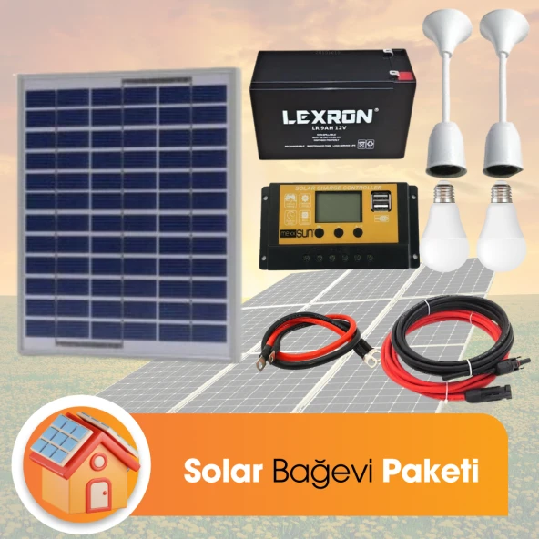 10 Watt Güneş Paneli Solar Aydınlatma Paketi