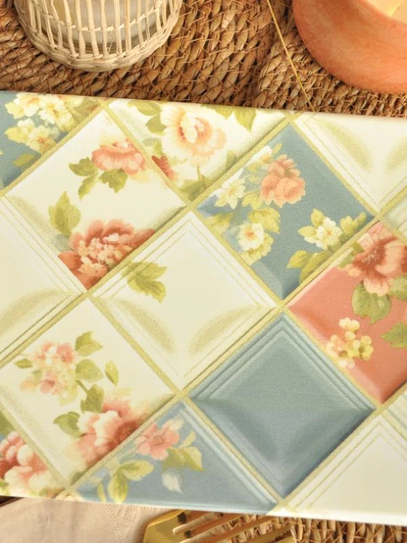 Dekor Dijital Baskı Kayık Servis Tabağı 17x33 cm - Resim 2