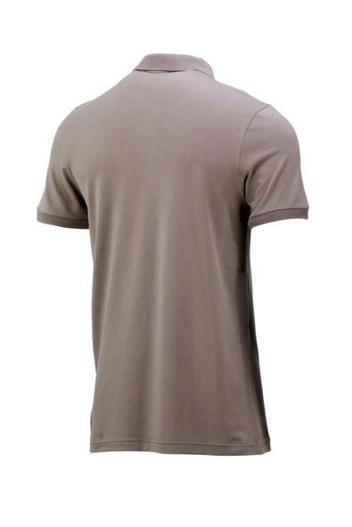 Erkek Polo Yaka Yumuşak Dokulu, Kol Bantlı Vizon T-Shirt - 4