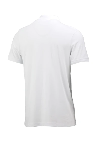 Erkek Polo Yaka Yumuşak Dokulu, Kol Bantlı Beyaz T-Shirt - 4