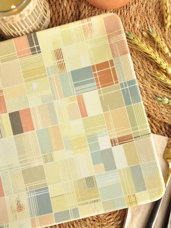 Dekor Dijital Mix Kare Servis Tabağı  25x25 - Resim 2
