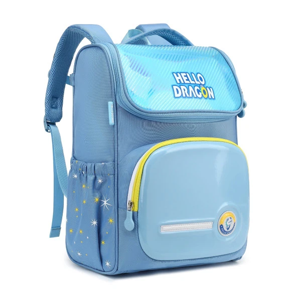 Hello Dragon Unisex Omurga Koruyucu Laptop&Sırt Çantası Açık Mavi - Sarı - 2