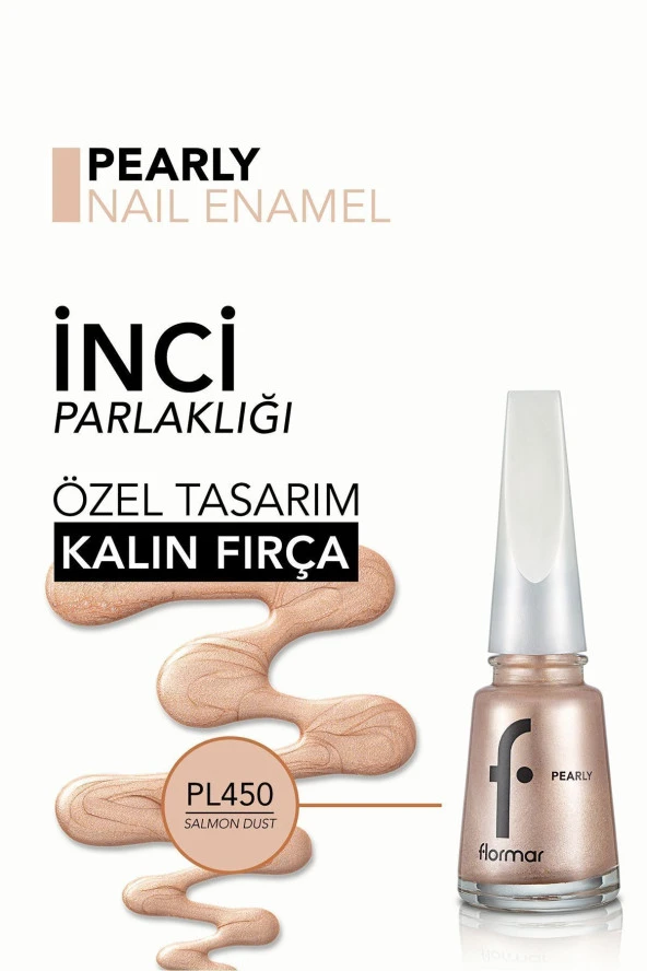 Oje Yeni Maxi Brush Pearly Pl450 Salmon Dust 9053032 - Resim 5