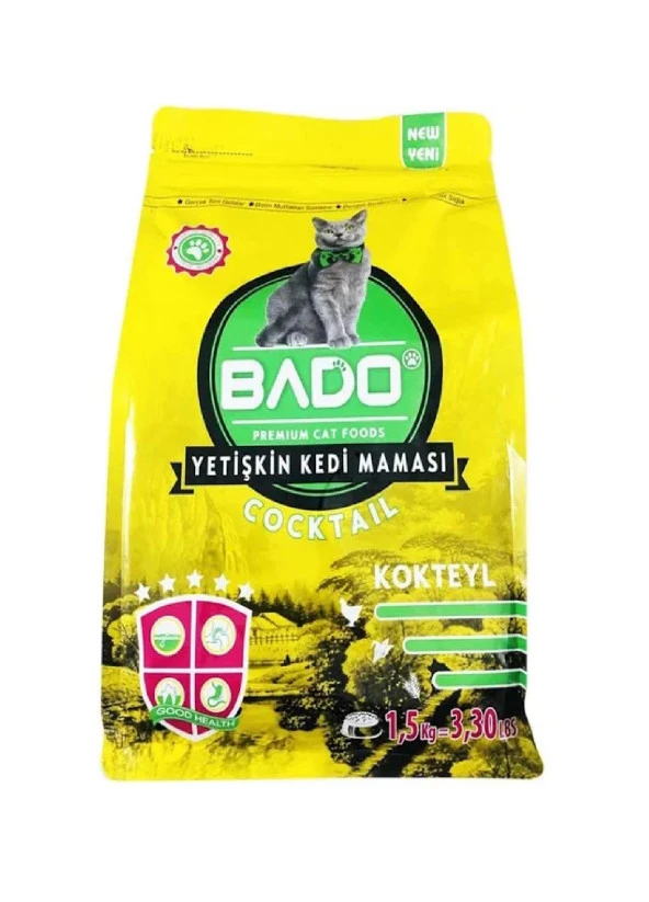 BADO YETİŞKİN KEDİ MAMASI KOKTEYL 1,5 KG