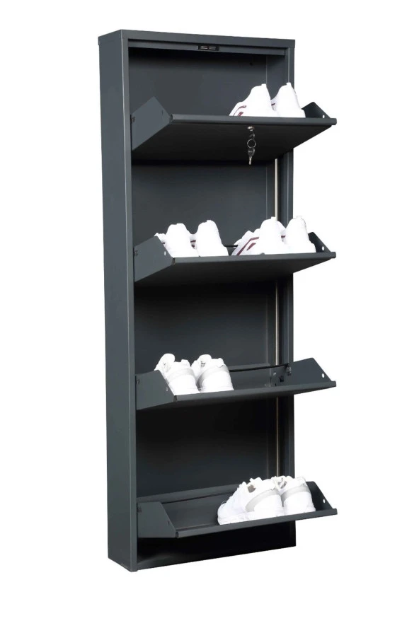 adlsteel Metal Ayakkabılık 4'lü KİLİTLİ ANTRASİT - 4