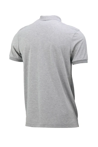 Erkek Polo Yaka Yumuşak Dokulu, Kol Bantlı Gri T-Shirt - 4