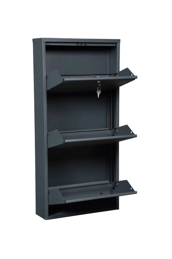 adlsteel  Metal Ayakkabılık  3'lü kilitli-ANTRASİT - 2