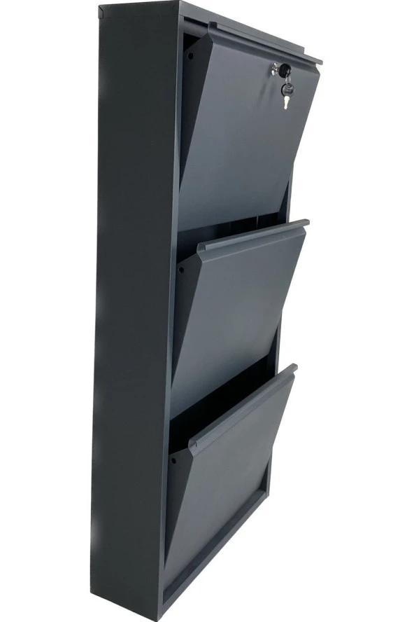 adlsteel  Metal Ayakkabılık  3'lü kilitli-ANTRASİT - 4