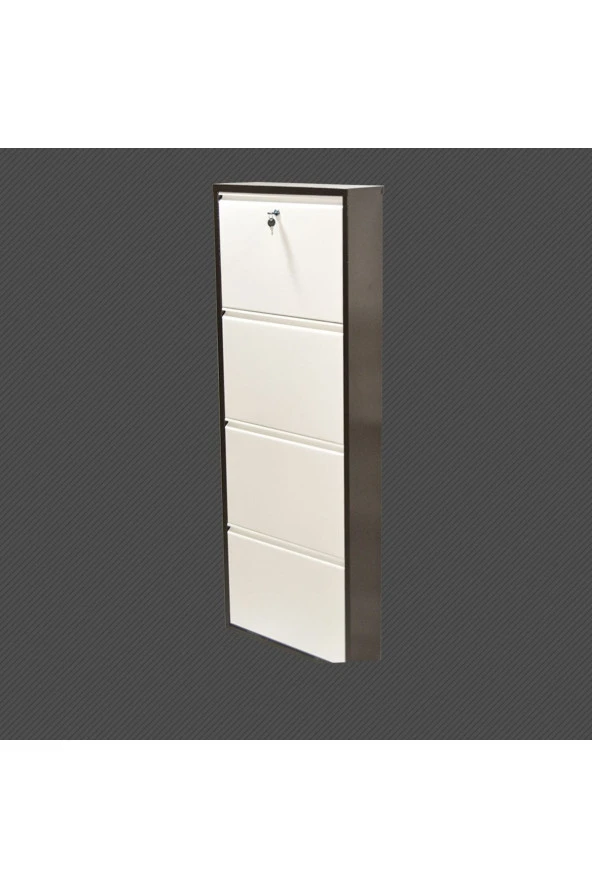 adlsteel  Metal Ayakkabılık 4'Lü Kilitli KAHVE - 5