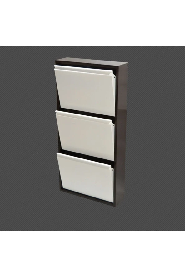adlsteel Metal Ayakkabılık  3 Lü KAHVE-KREM - 5