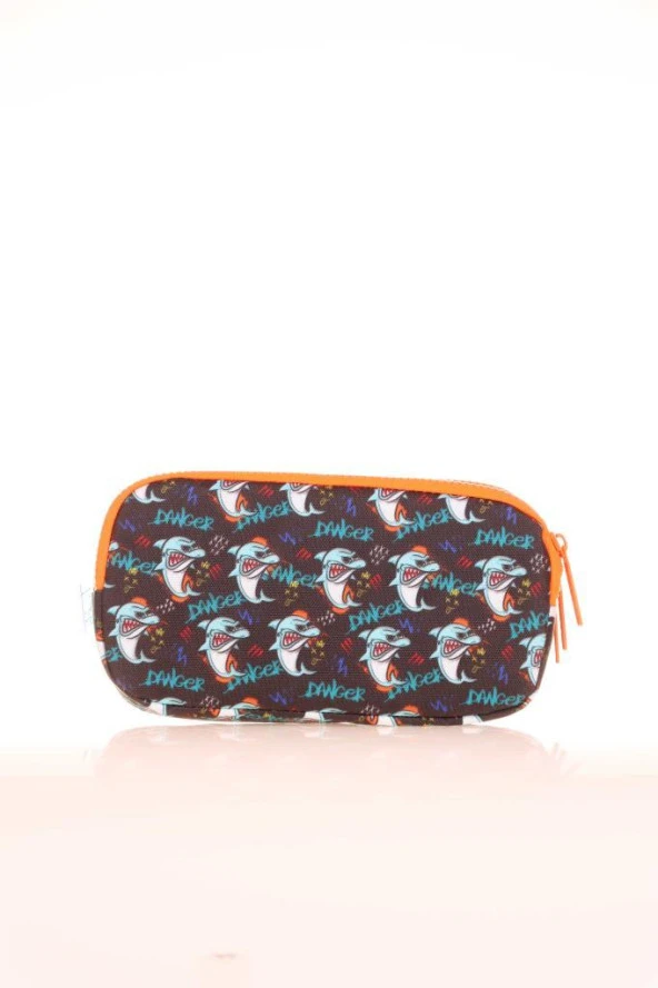 Kaukko Kids 3 Bölmeli Kalem Çantası Cube Shark Siyah L8175 - 3