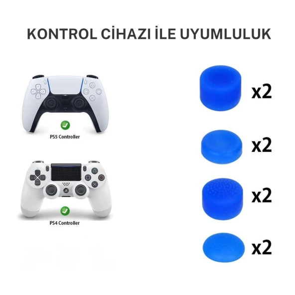 Cosmostech PS5 Controller Joystick Oyun Kolu Gamepad Uyumlu - 8'li Analog Koruyucu M - Resim 5