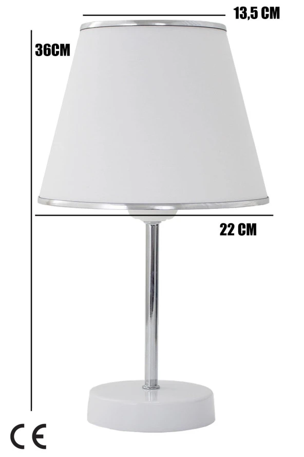 Vivido Abajur Beyaz Krom Safir Modern Abajur - 5
