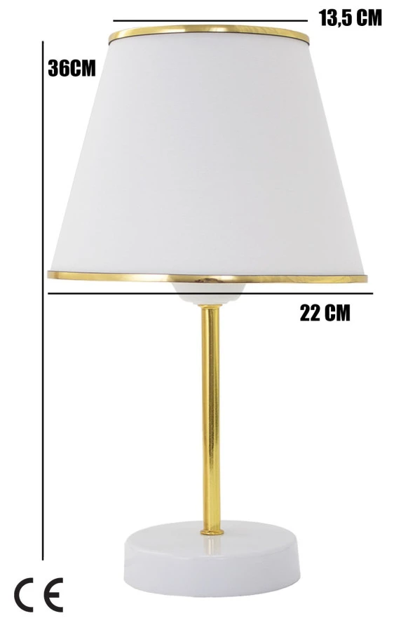 Vivido Abajur Beyaz Gold Safir Modern Abajur - Resim 5